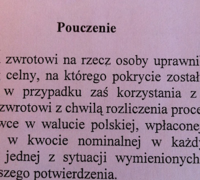 pouczenie